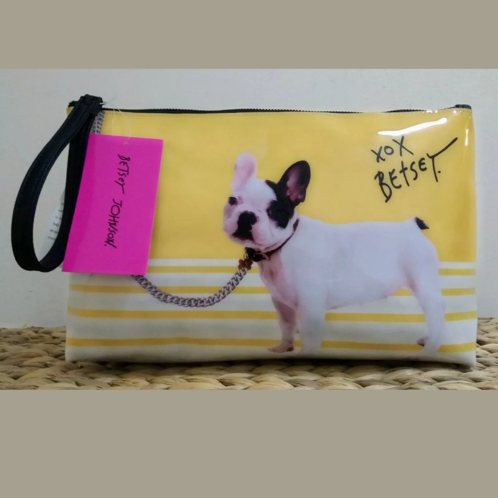 Betsey Johnson Reverse Print Wristlet French Bull